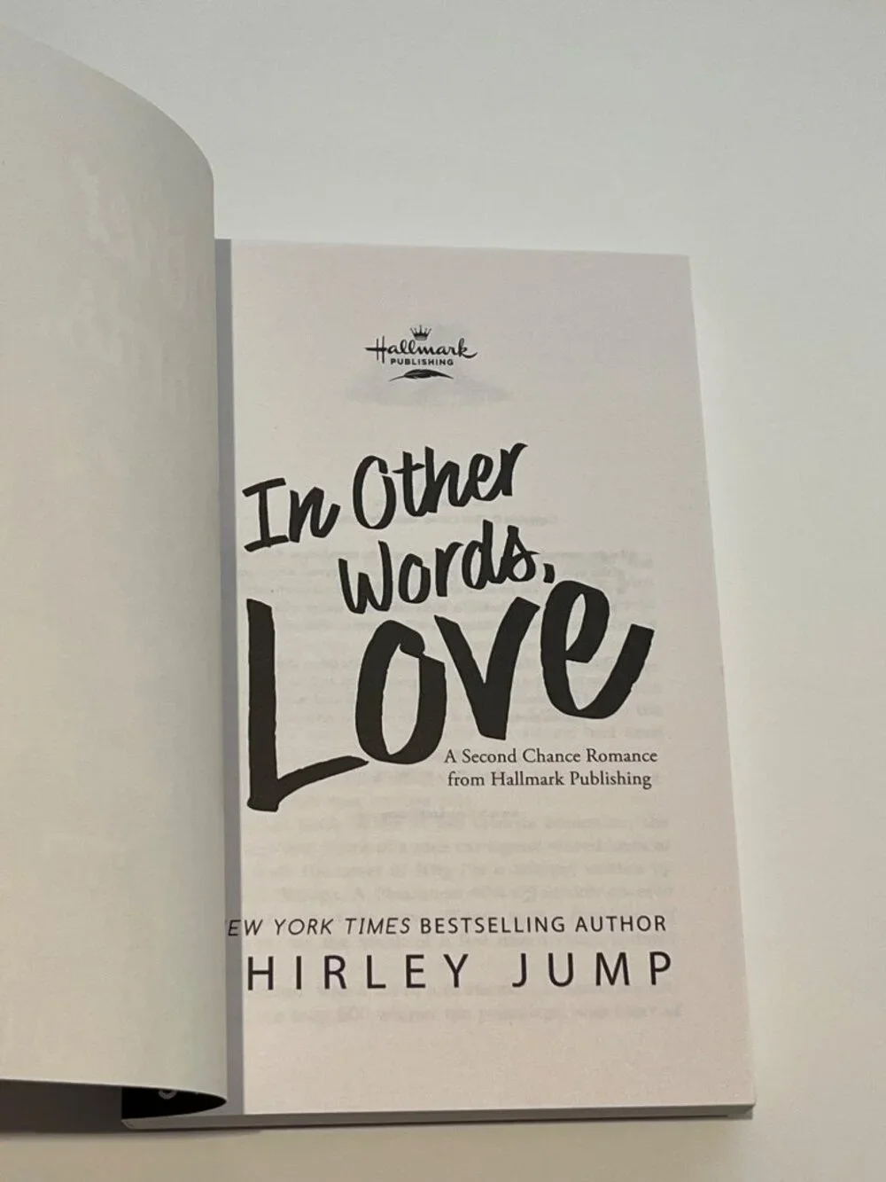 In Other Words Love by Shirley Jump Hallmark Paperback Romance Novel